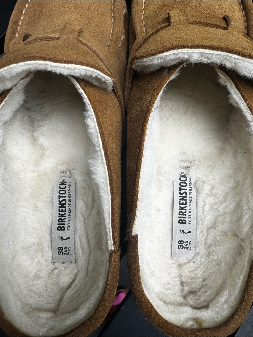 Birkenstock Buckley Women's Tan Suede Shearling-Lined Mules - Picture 7 of 11